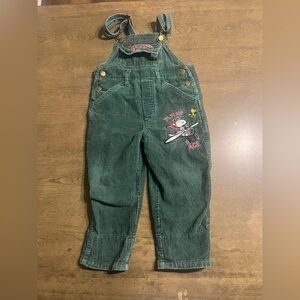 Green Corduroy Kids Overalls